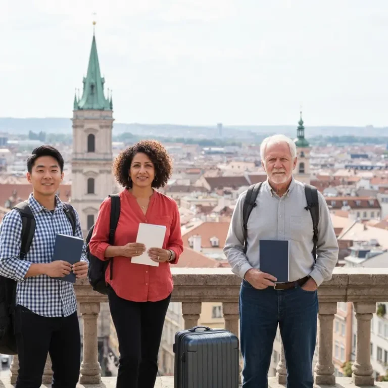 Diverse travelers with trip cancellation insurance coverage