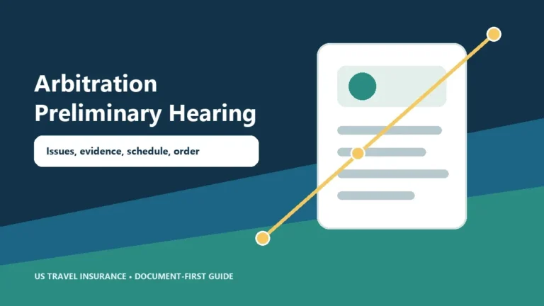 Travel Insurance Arbitration Preliminary Hearing Checklist